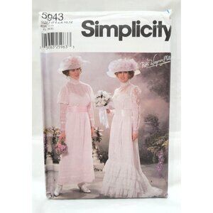Simplicity Vintage Misses' Bridal Gown Costume Pattern 5943 HH Sizes 6-12 Uncut